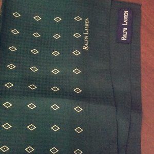 Ralph Lauren Classic Dark Green Silk Scarf